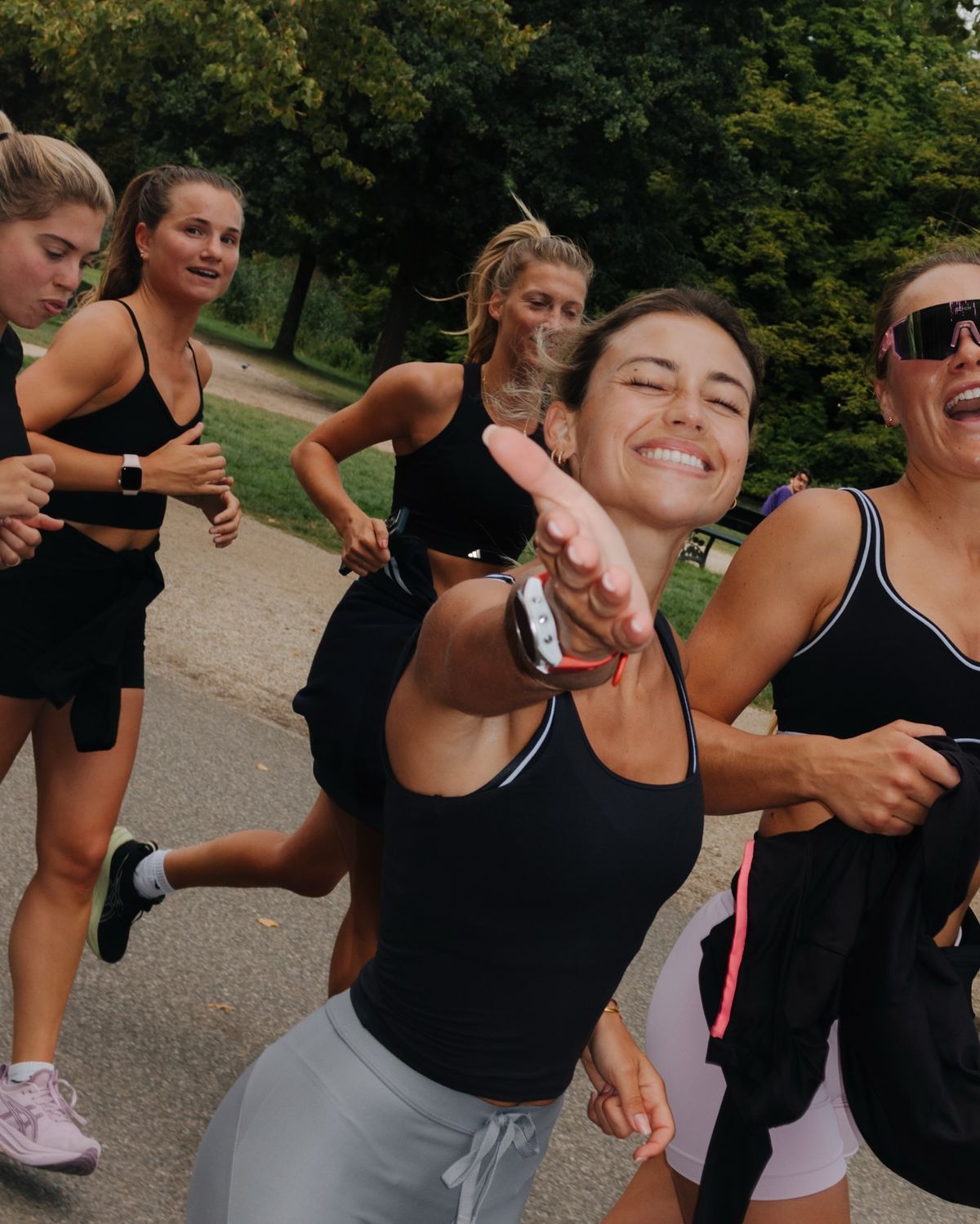 Women running together in Amsterdam